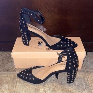 Studded Black Heels